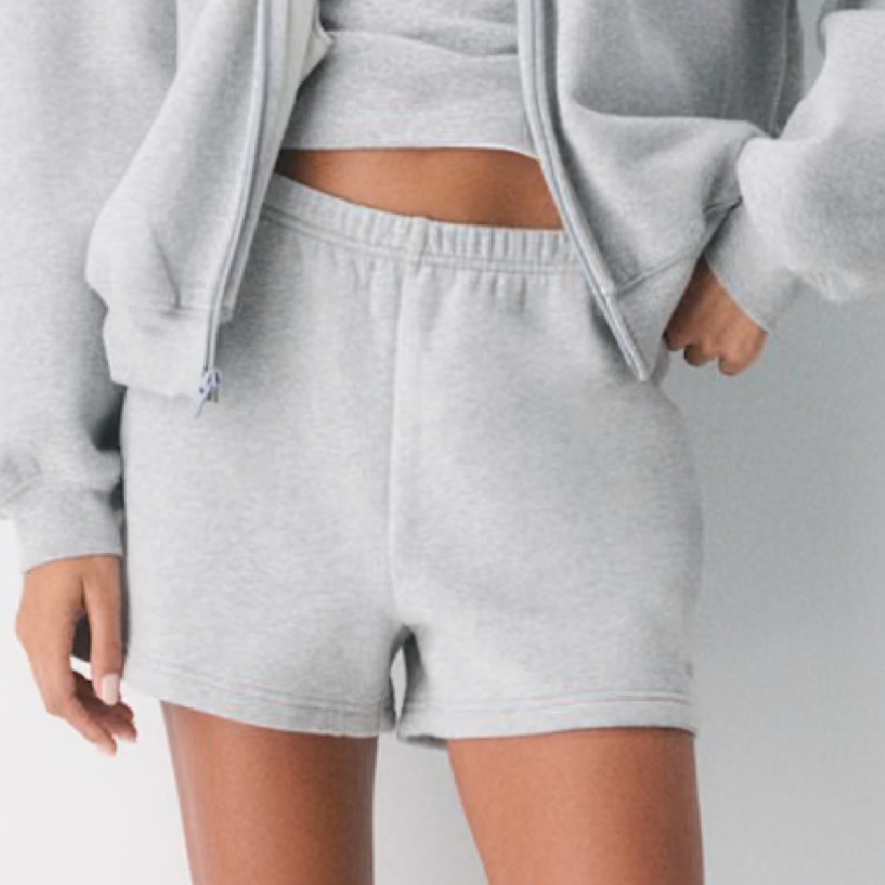 Gray Aritzia TNA fleece shorts